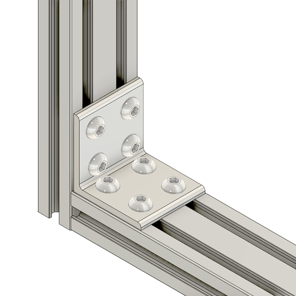 40-533-3 MODULAR SOLUTIONS ANGLE BRACKET<BR>30 SERIES 60MM TALL X 60MM WIDE W/HARDWARE